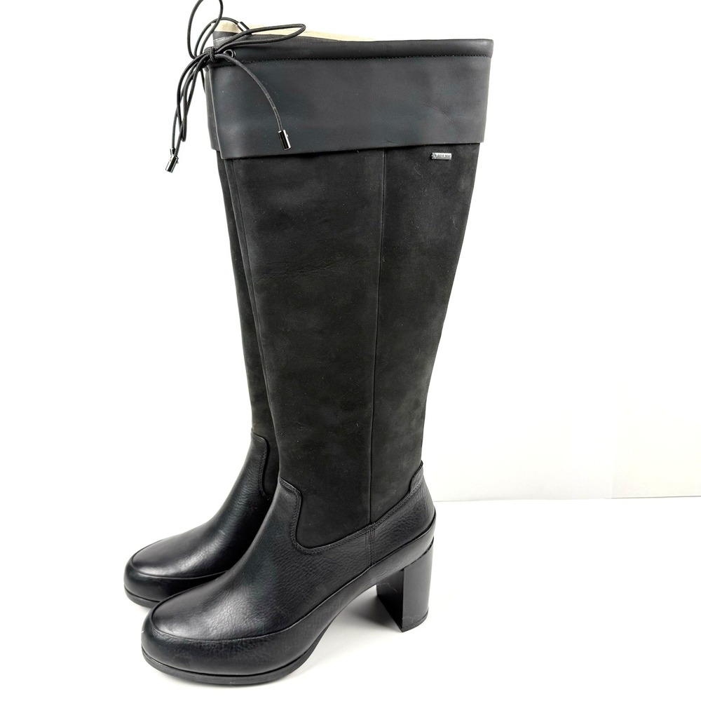 Clarks London Town Boots Womens 9 Black High Heel Rain Gore Tex GTX
